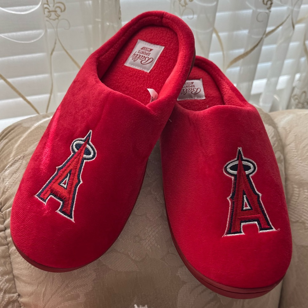 Anaheim Angels Red Slip-On Slippers with Embroidered Logo from Bally Sports West
